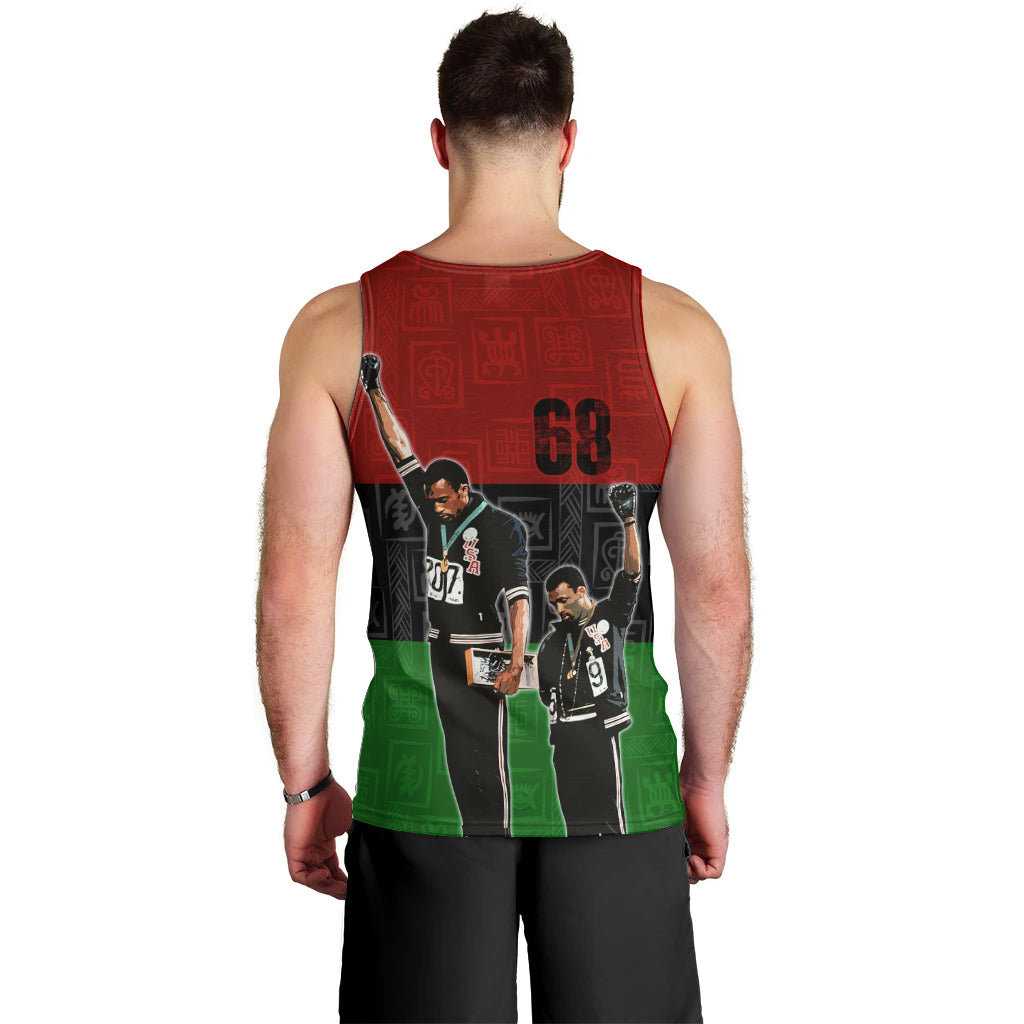 Mexico City 1968 African American Men Tank Top Black Power Salute - Wonder Print Shop