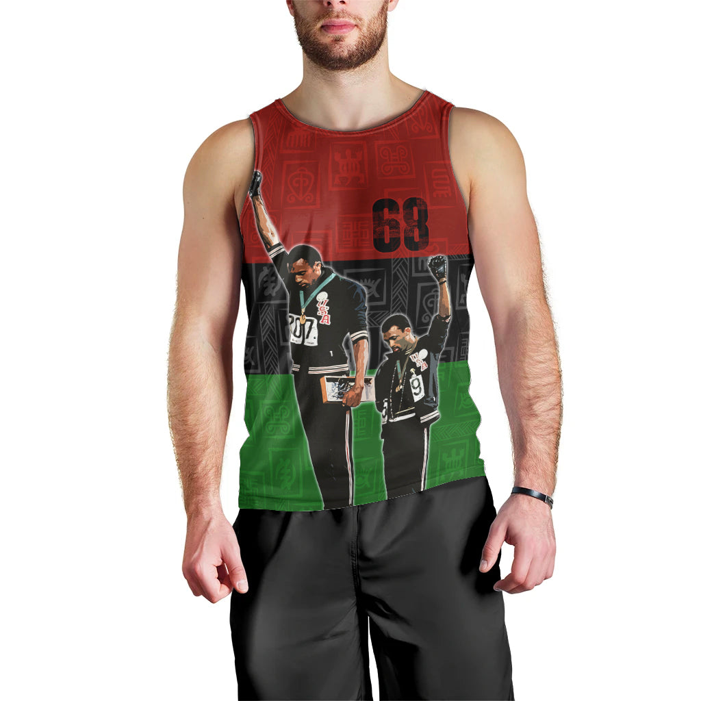 Mexico City 1968 African American Men Tank Top Black Power Salute - Wonder Print Shop