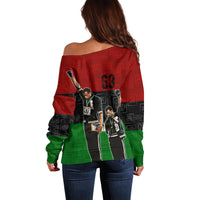 Mexico City 1968 African American Off Shoulder Sweater Black Power Salute - Wonder Print Shop