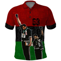 Mexico City 1968 African American Polo Shirt Black Power Salute - Wonder Print Shop