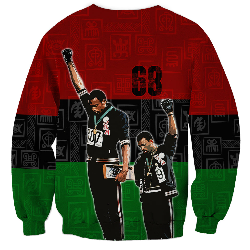 Mexico City 1968 African American Sweatshirt Black Power Salute - Wonder Print Shop