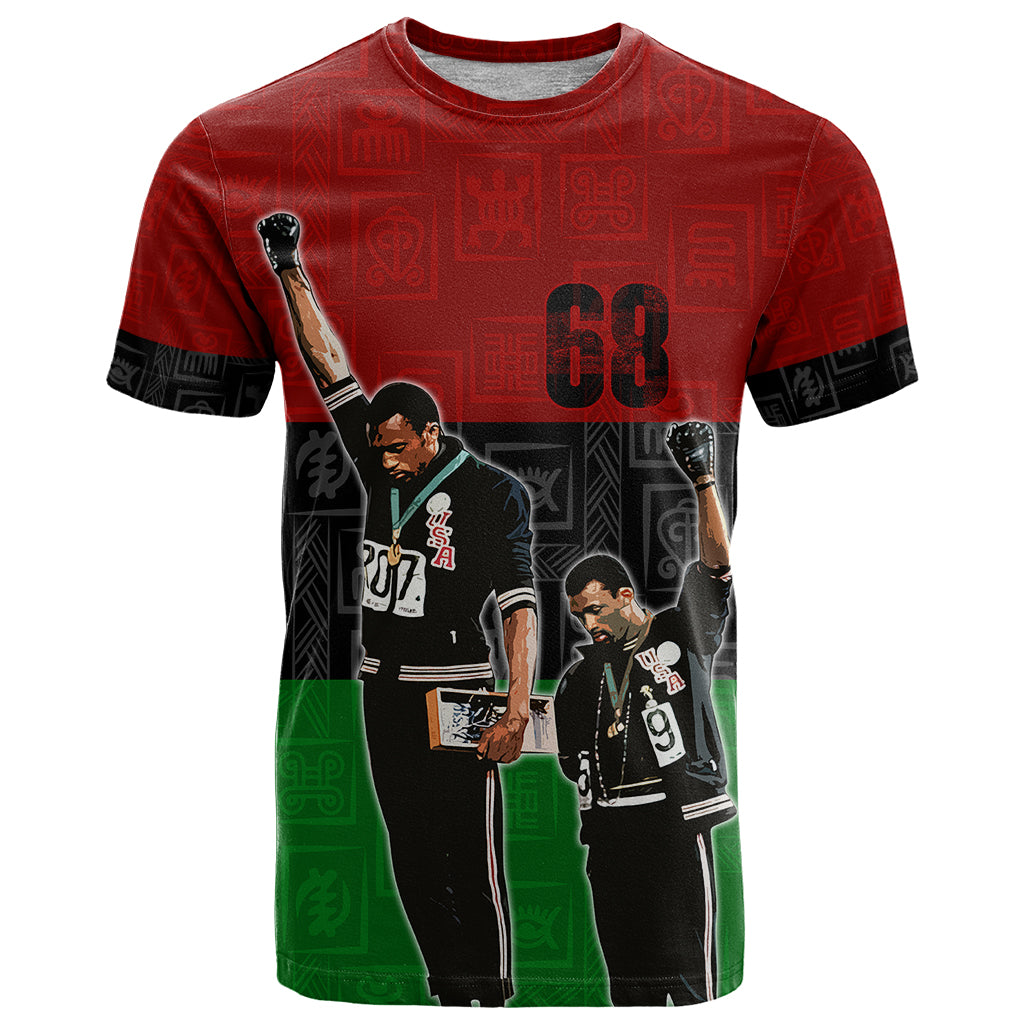 Mexico City 1968 African American T Shirt Black Power Salute - Wonder Print Shop