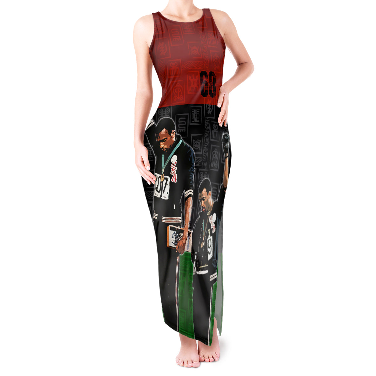 Mexico City 1968 African American Tank Maxi Dress Black Power Salute - Wonder Print Shop
