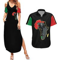 Powerful Panther Africa Couples Matching Summer Maxi Dress and Hawaiian Shirt Map Africa - Wonder Print Shop
