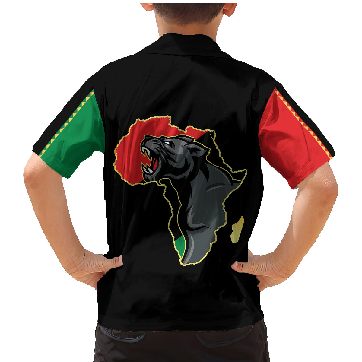 Powerful Panther Africa Family Matching Mermaid Dress and Hawaiian Shirt Map Africa - Wonder Print Shop