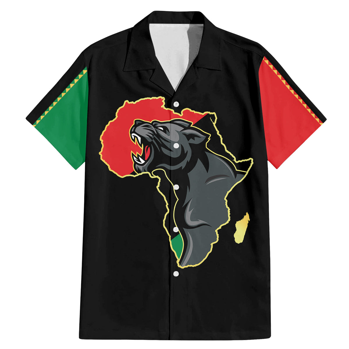Powerful Panther Africa Family Matching Mermaid Dress and Hawaiian Shirt Map Africa - Wonder Print Shop