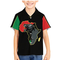 Powerful Panther Africa Family Matching Mermaid Dress and Hawaiian Shirt Map Africa - Wonder Print Shop