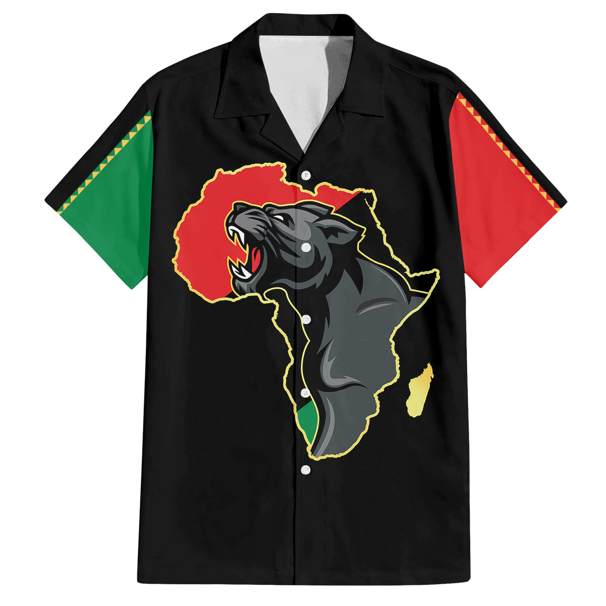Powerful Panther Africa Family Matching Off Shoulder Long Sleeve Dress and Hawaiian Shirt Map Africa - Wonder Print Shop
