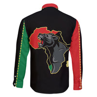 Powerful Panther Africa Family Matching Off Shoulder Long Sleeve Dress and Hawaiian Shirt Map Africa - Wonder Print Shop