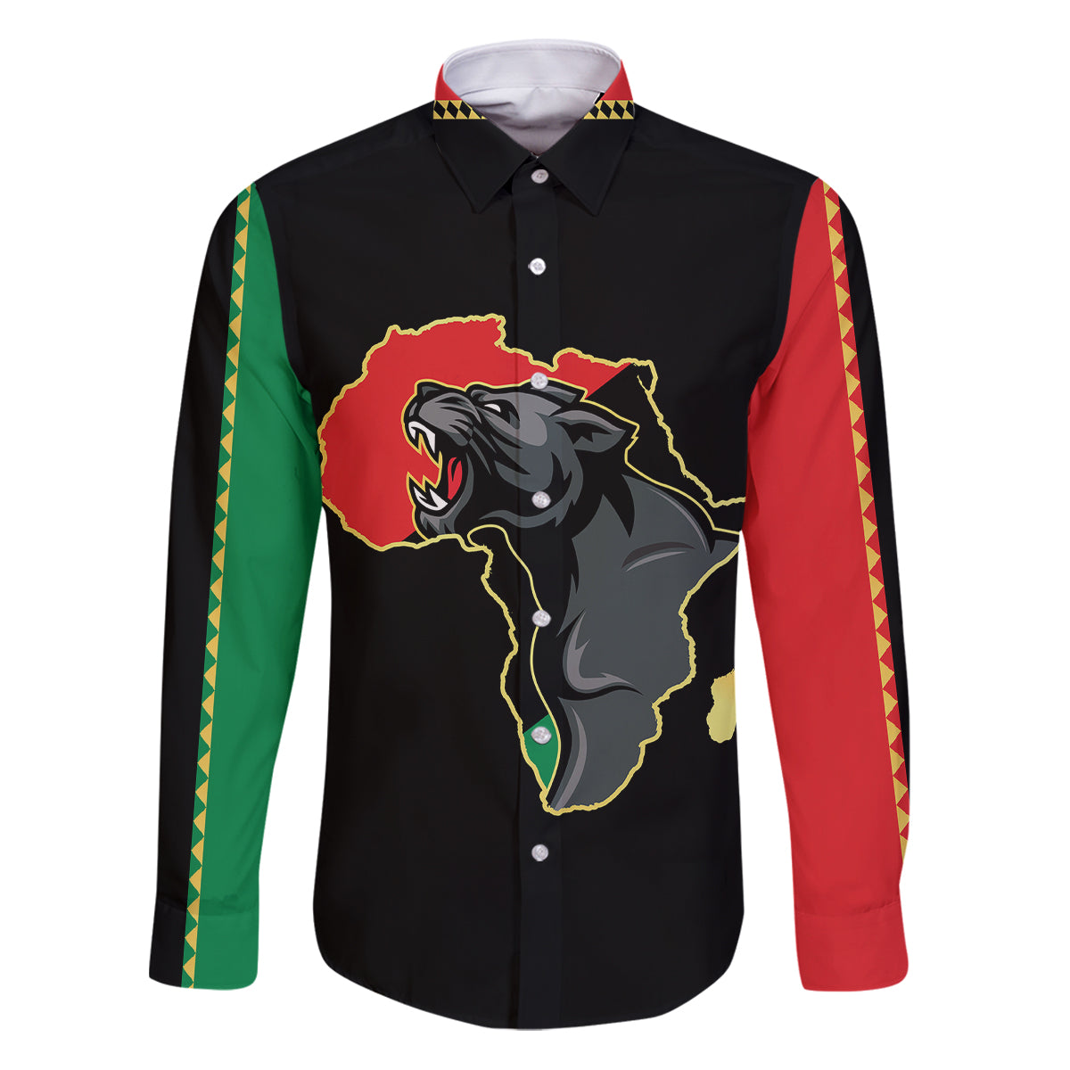 Powerful Panther Africa Family Matching Puletasi Dress and Hawaiian Shirt Map Africa - Wonder Print Shop