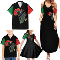 Powerful Panther Africa Family Matching Summer Maxi Dress and Hawaiian Shirt Map Africa - Wonder Print Shop