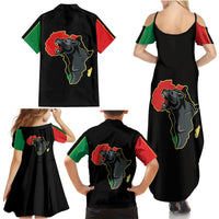 Powerful Panther Africa Family Matching Summer Maxi Dress and Hawaiian Shirt Map Africa - Wonder Print Shop