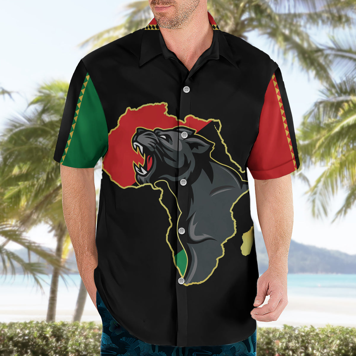 Powerful Panther Africa Hawaiian Shirt Map Africa - Wonder Print Shop