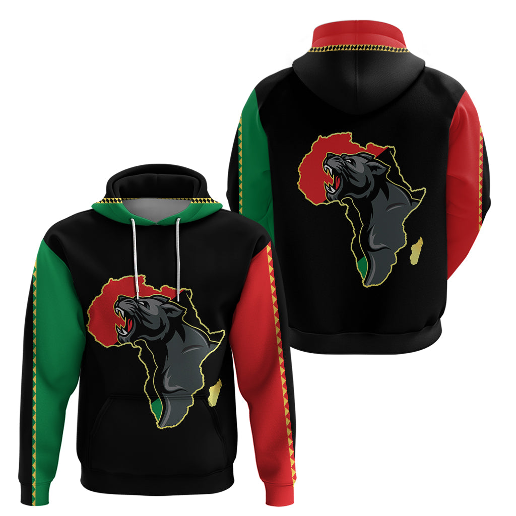 Powerful Panther Africa Hoodie Map Africa - Wonder Print Shop