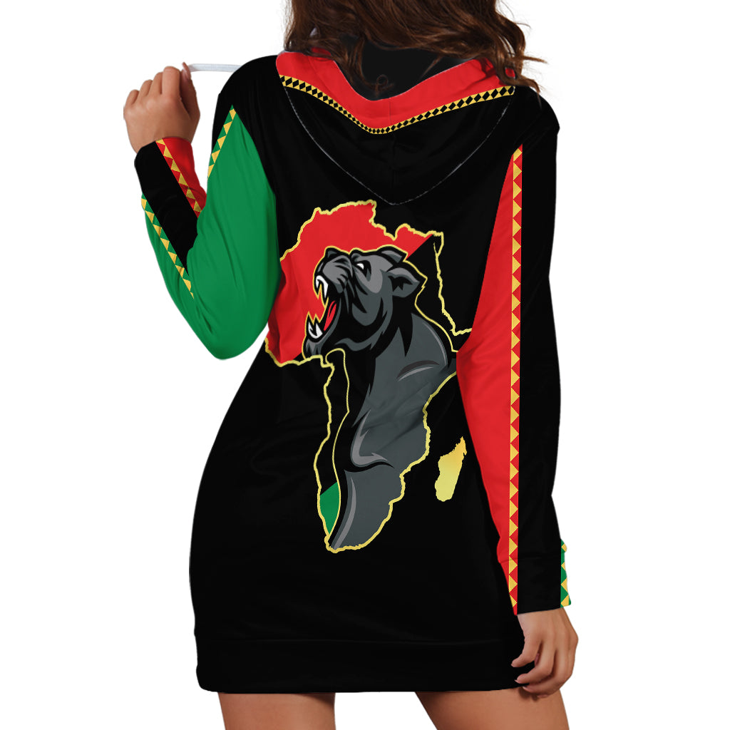 Powerful Panther Africa Hoodie Dress Map Africa - Wonder Print Shop