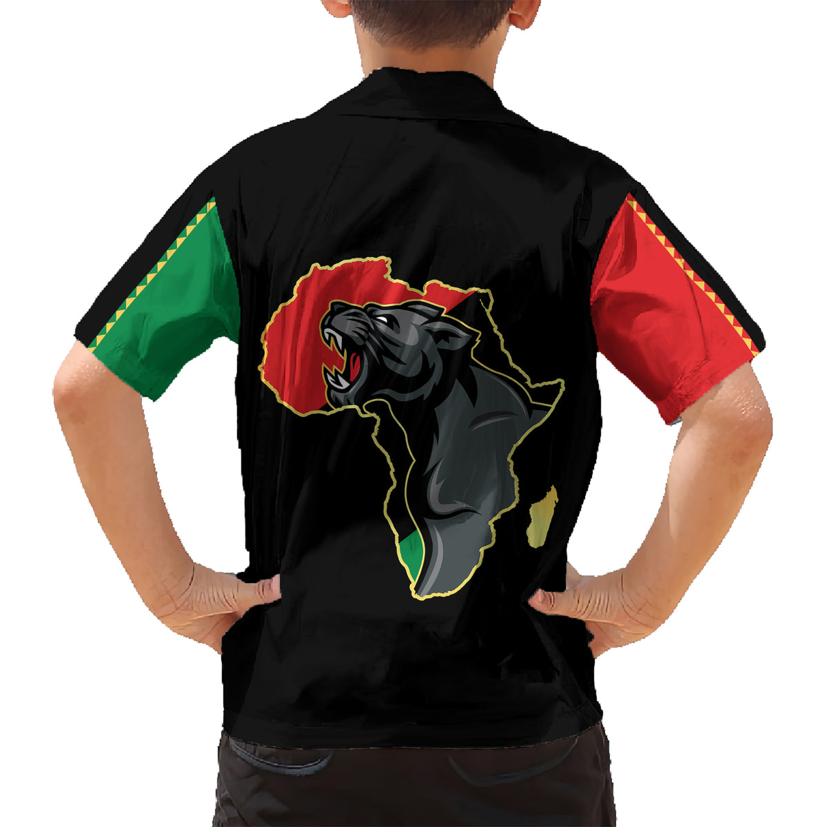 Powerful Panther Africa Kid Hawaiian Shirt Map Africa - Wonder Print Shop