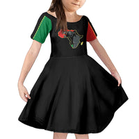 Powerful Panther Africa Kid Short Sleeve Dress Map Africa - Wonder Print Shop