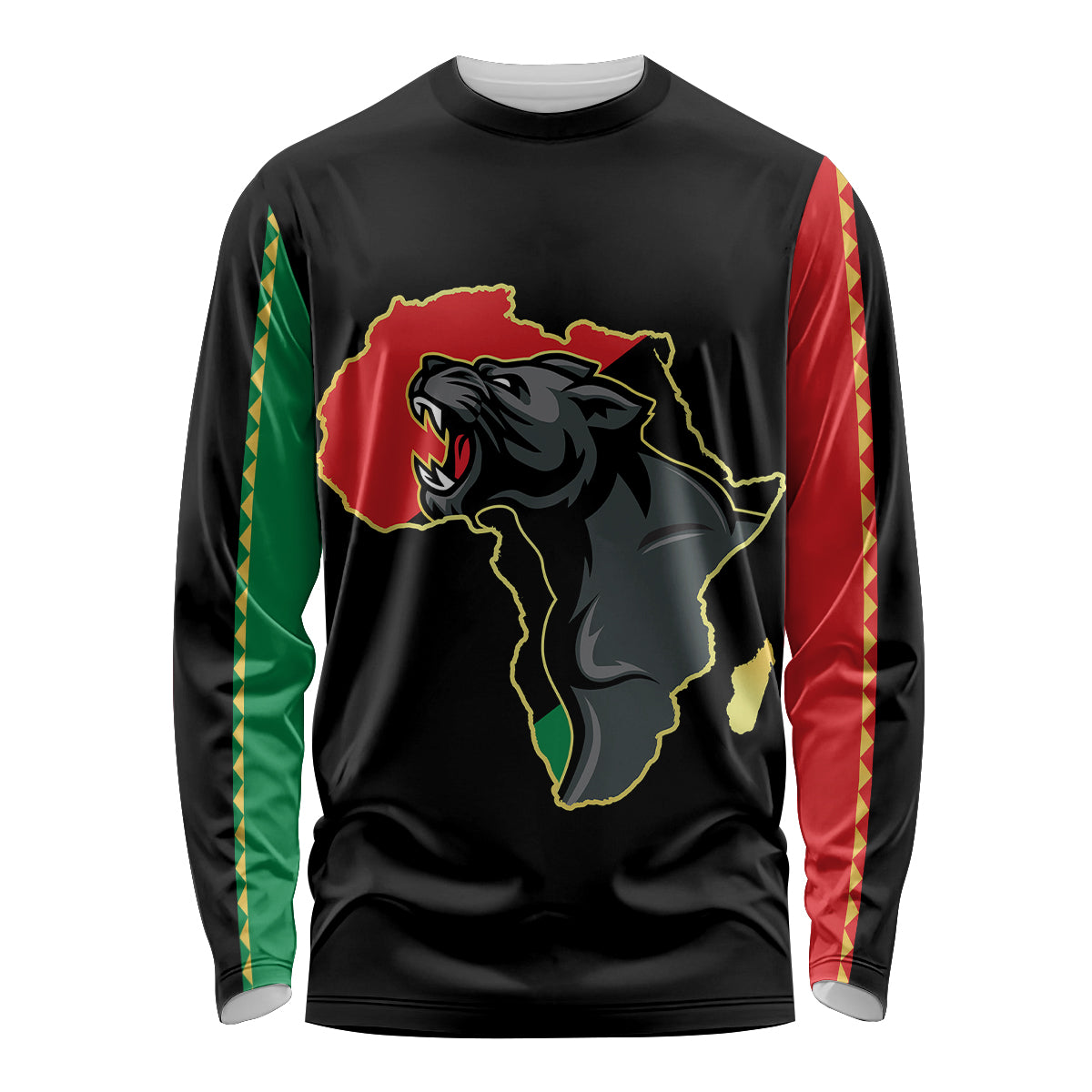Powerful Panther Africa Long Sleeve Shirt Map Africa - Wonder Print Shop