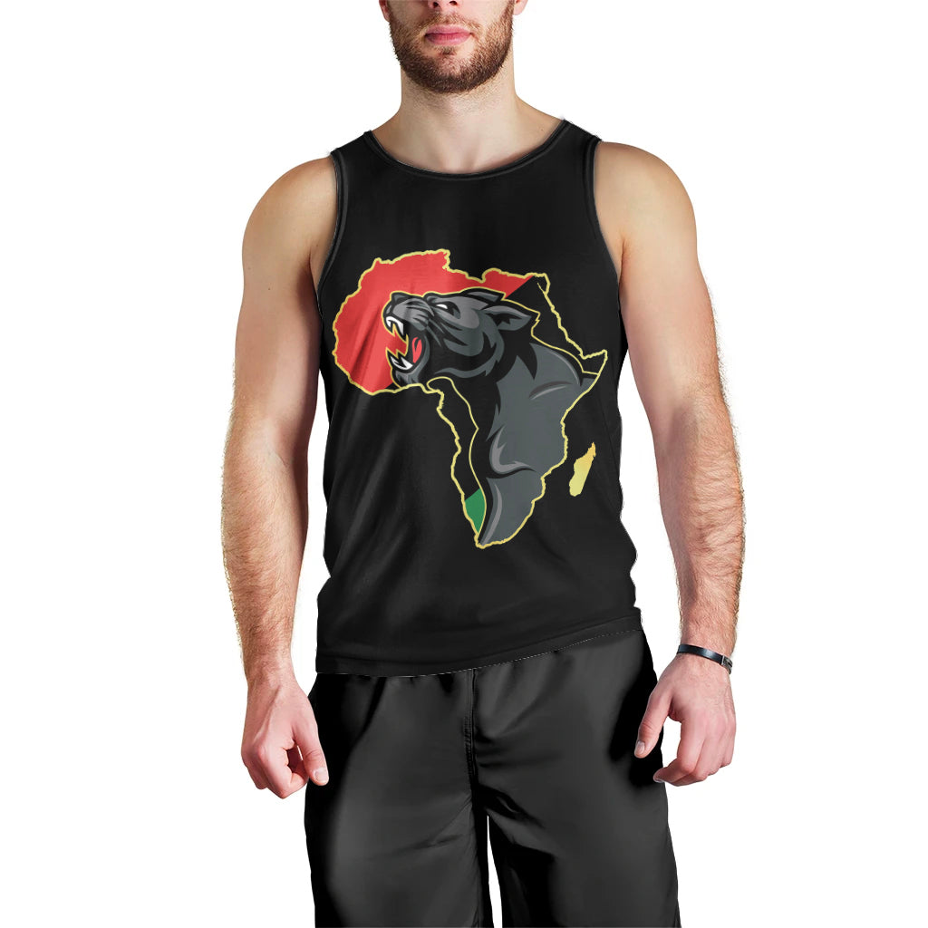 Powerful Panther Africa Men Tank Top Map Africa - Wonder Print Shop
