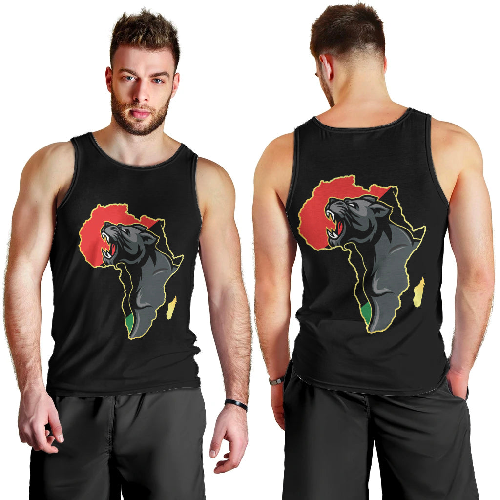 Powerful Panther Africa Men Tank Top Map Africa - Wonder Print Shop