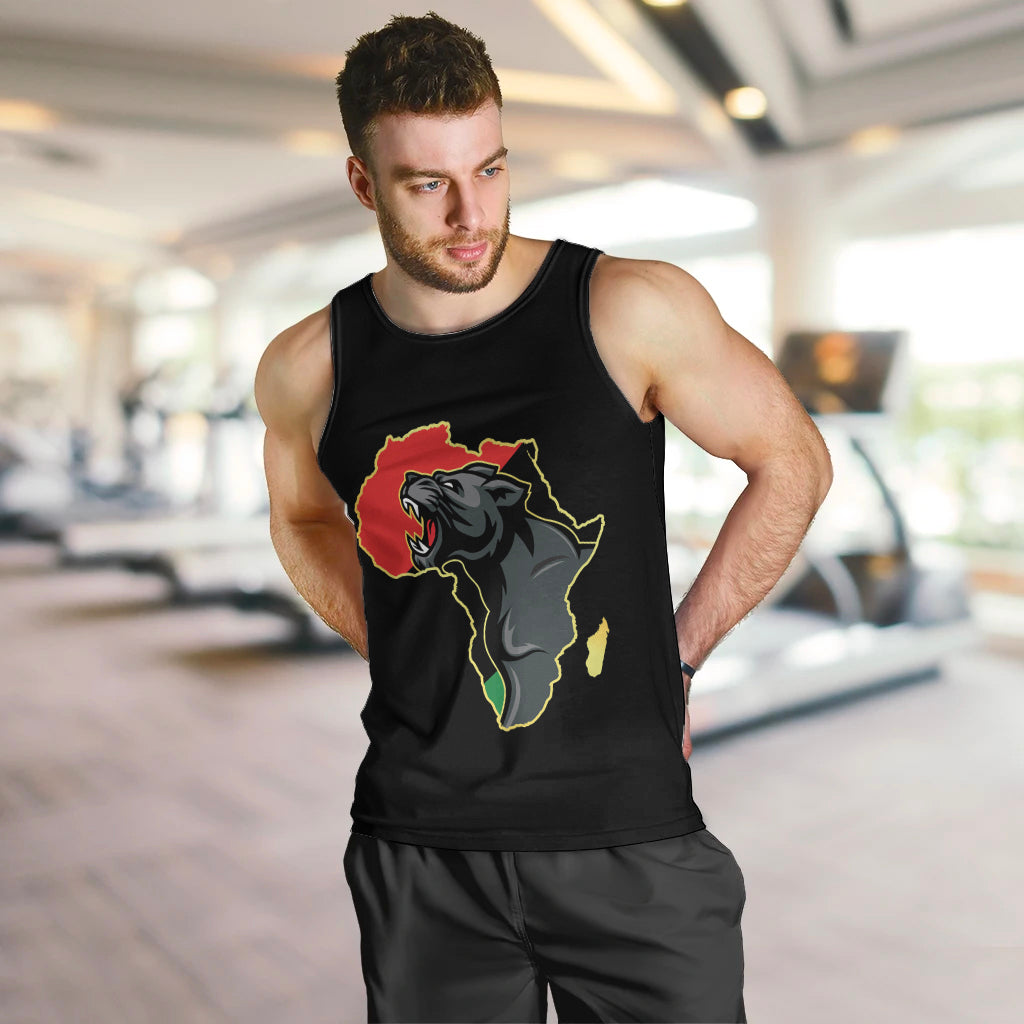 Powerful Panther Africa Men Tank Top Map Africa - Wonder Print Shop