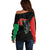 Powerful Panther Africa Off Shoulder Sweater Map Africa - Wonder Print Shop