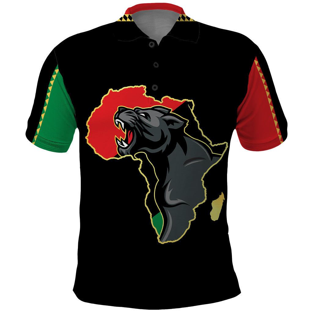 Powerful Panther Africa Polo Shirt Map Africa - Wonder Print Shop