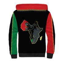 Powerful Panther Africa Sherpa Hoodie Map Africa - Wonder Print Shop
