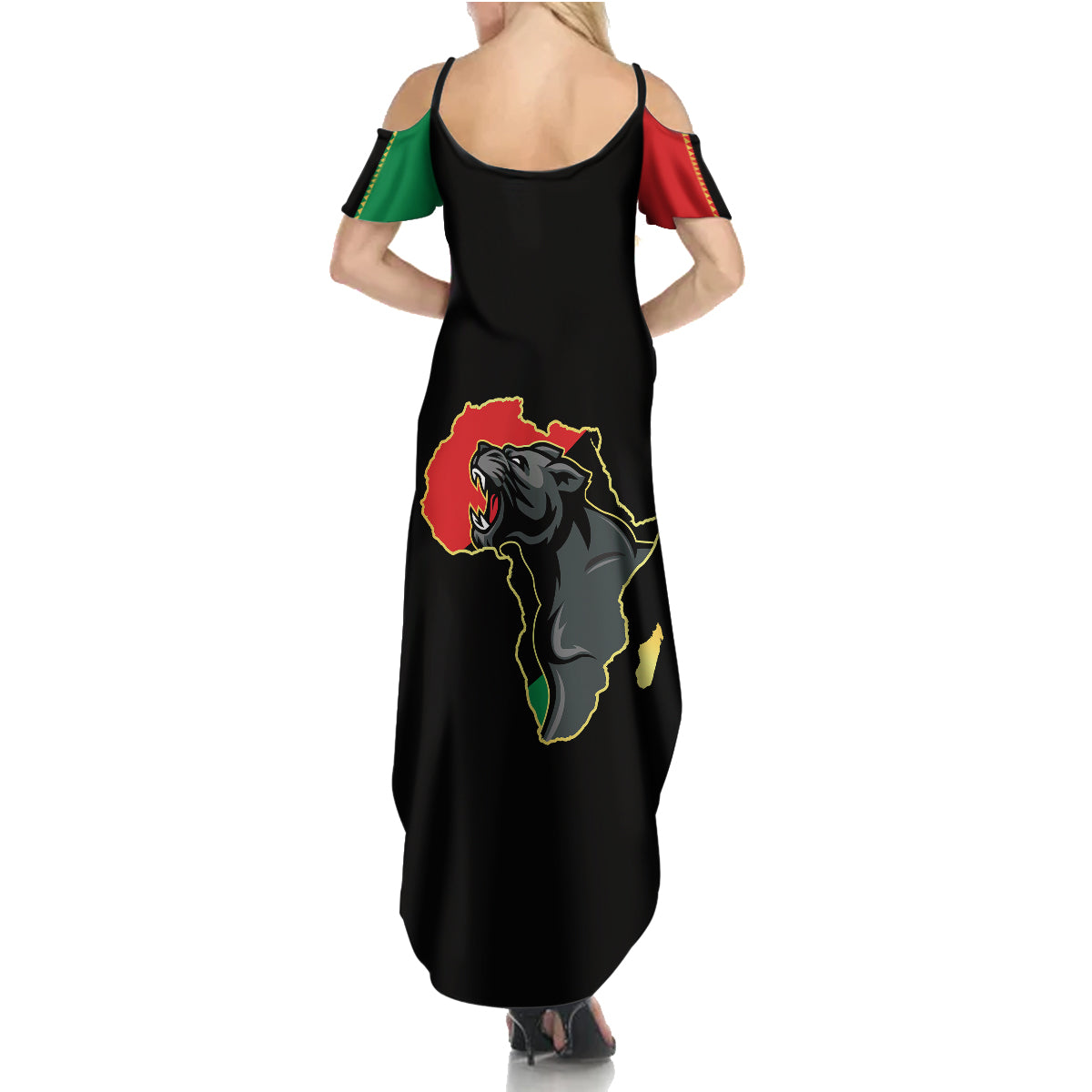 Powerful Panther Africa Summer Maxi Dress Map Africa - Wonder Print Shop