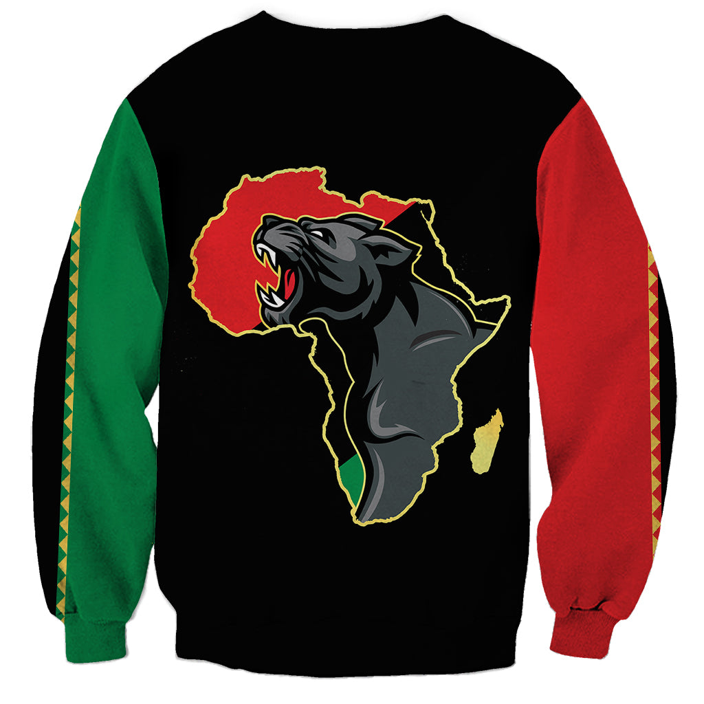 Powerful Panther Africa Sweatshirt Map Africa - Wonder Print Shop