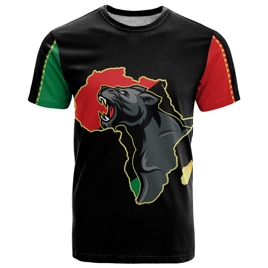 Powerful Panther Africa T Shirt Map Africa - Wonder Print Shop
