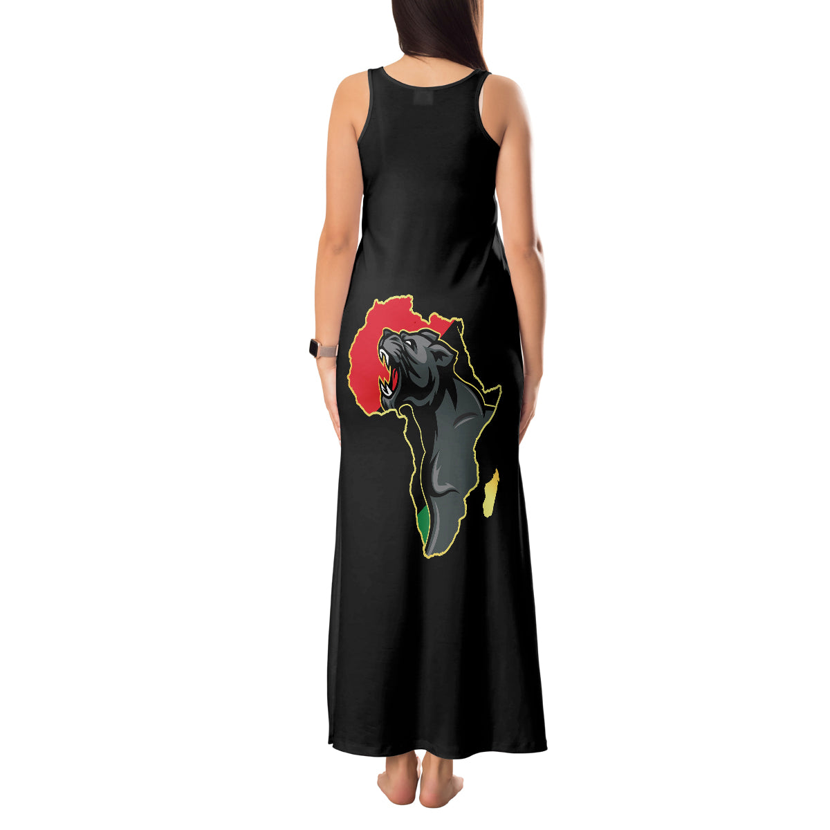Powerful Panther Africa Tank Maxi Dress Map Africa - Wonder Print Shop