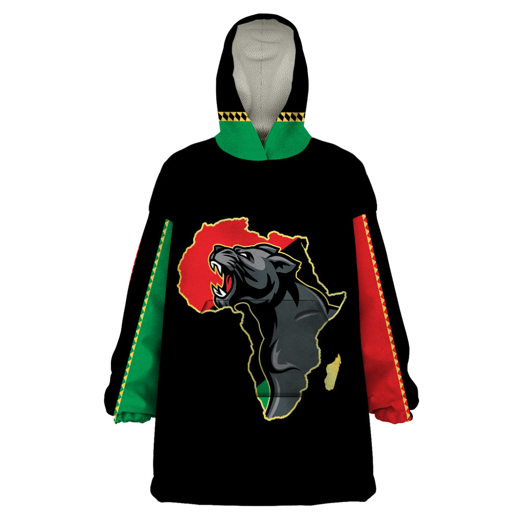 Powerful Panther Africa Wearable Blanket Hoodie Map Africa - Wonder Print Shop