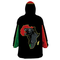 Powerful Panther Africa Wearable Blanket Hoodie Map Africa - Wonder Print Shop
