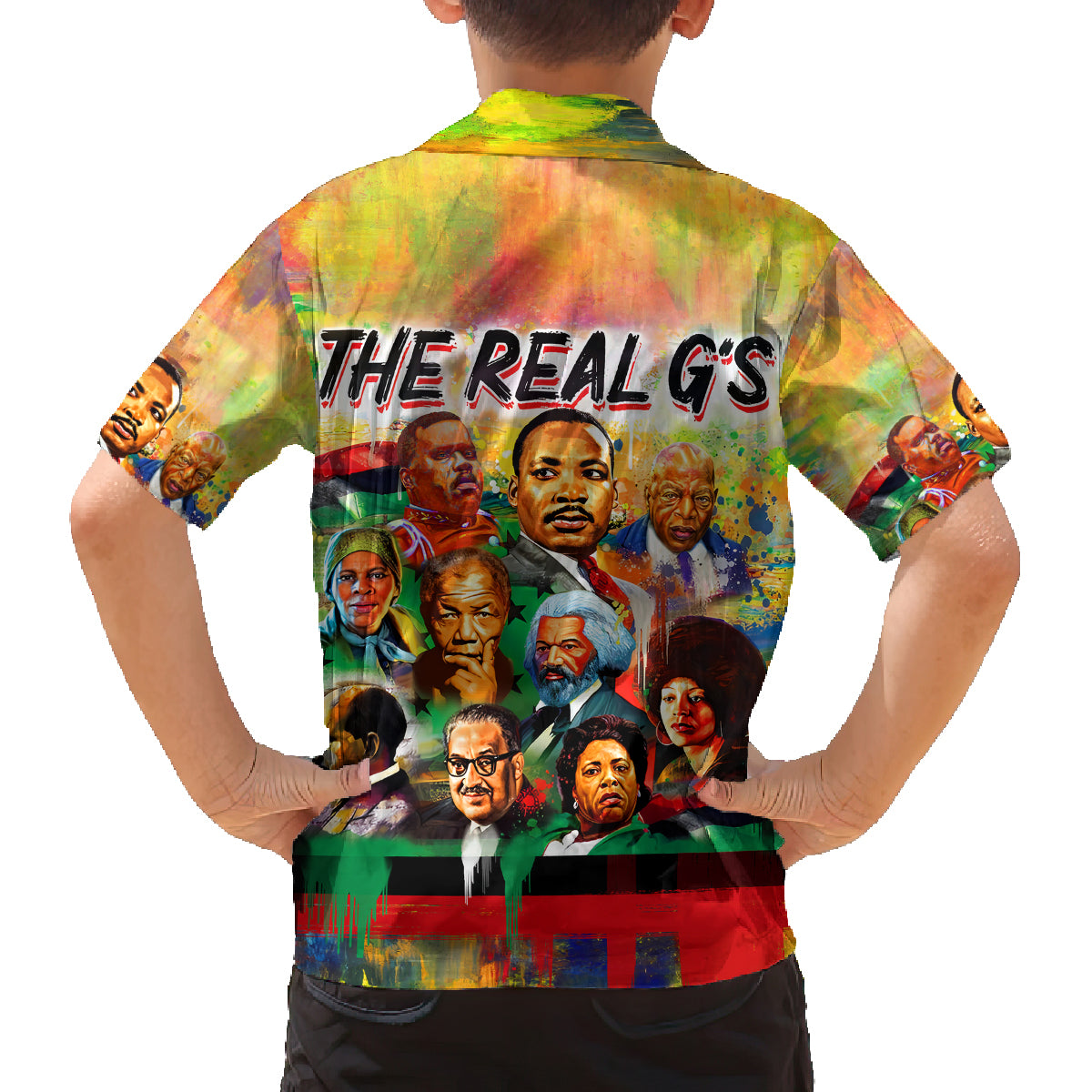 The Real G's Family Matching Off Shoulder Short Dress and Hawaiian Shirt Civil Rights Leaders - Wonder Print Shop
