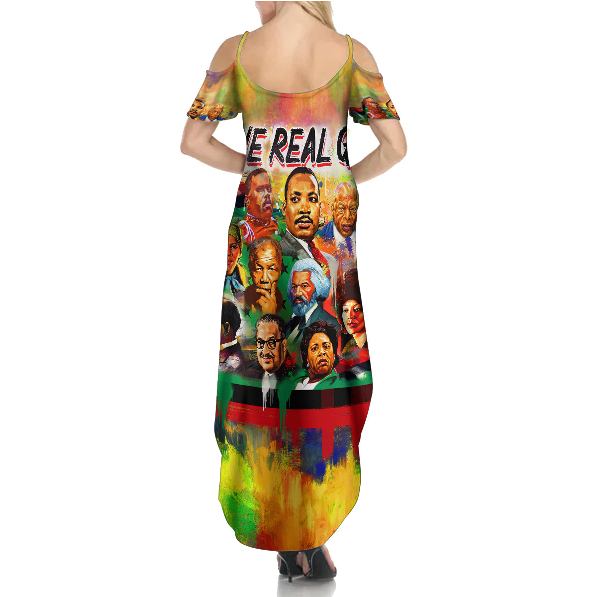 The Real G's Family Matching Summer Maxi Dress and Hawaiian Shirt Civil Rights Leaders - Wonder Print Shop