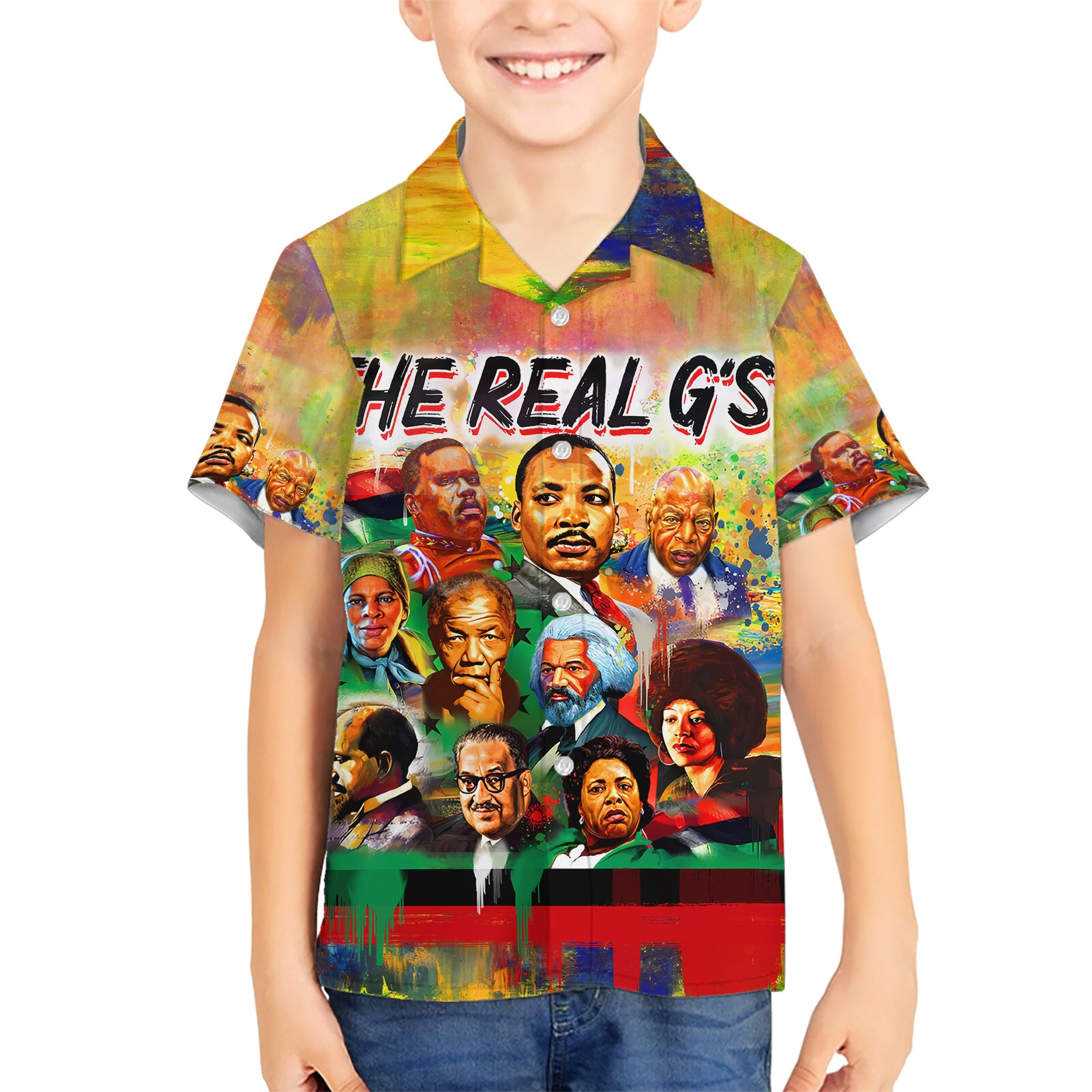 The Real G's Kid Hawaiian Shirt Civil Rights Leaders - Wonder Print Shop