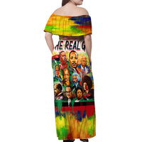 The Real G's Off Shoulder Maxi Dress Civil Rights Leaders - Wonder Print Shop