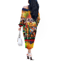 The Real G's Off The Shoulder Long Sleeve Dress Civil Rights Leaders - Wonder Print Shop