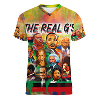 The Real G's Women V Neck T Shirt Civil Rights Leaders - Wonder Print Shop