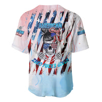 Skull Girl Baseball Jersey Never Fck Given - Wonder Print Shop