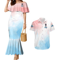 Skull Girl Couples Matching Mermaid Dress and Hawaiian Shirt Never Fck Given - Wonder Print Shop