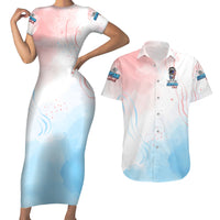 Skull Girl Couples Matching Short Sleeve Bodycon Dress and Hawaiian Shirt Never Fck Given - Wonder Print Shop