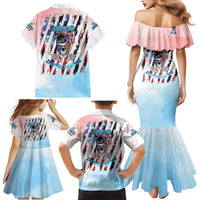 Skull Girl Family Matching Mermaid Dress and Hawaiian Shirt Never Fck Given - Wonder Print Shop