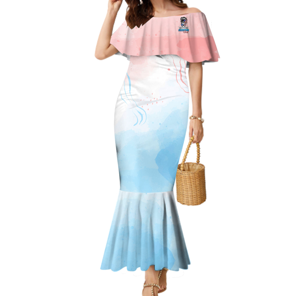 Skull Girl Family Matching Mermaid Dress and Hawaiian Shirt Never Fck Given - Wonder Print Shop