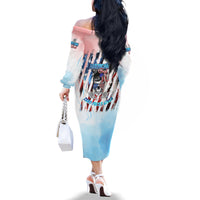 Skull Girl Family Matching Off Shoulder Long Sleeve Dress and Hawaiian Shirt Never Fck Given - Wonder Print Shop