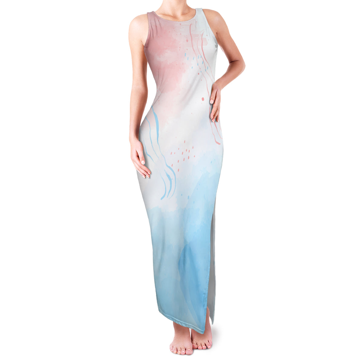 Skull Girl Family Matching Tank Maxi Dress and Hawaiian Shirt Never Fck Given - Wonder Print Shop