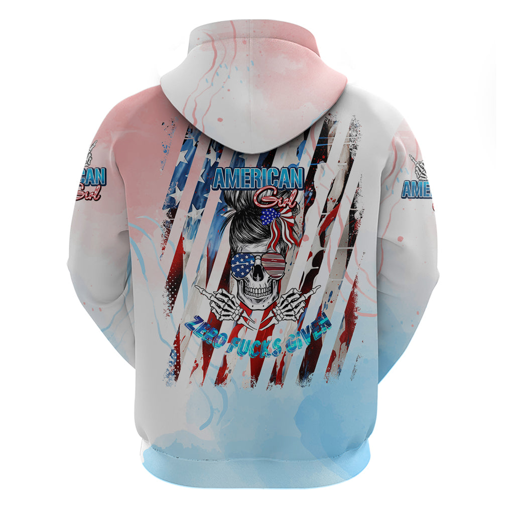 Skull Girl Hoodie Never Fck Given - Wonder Print Shop