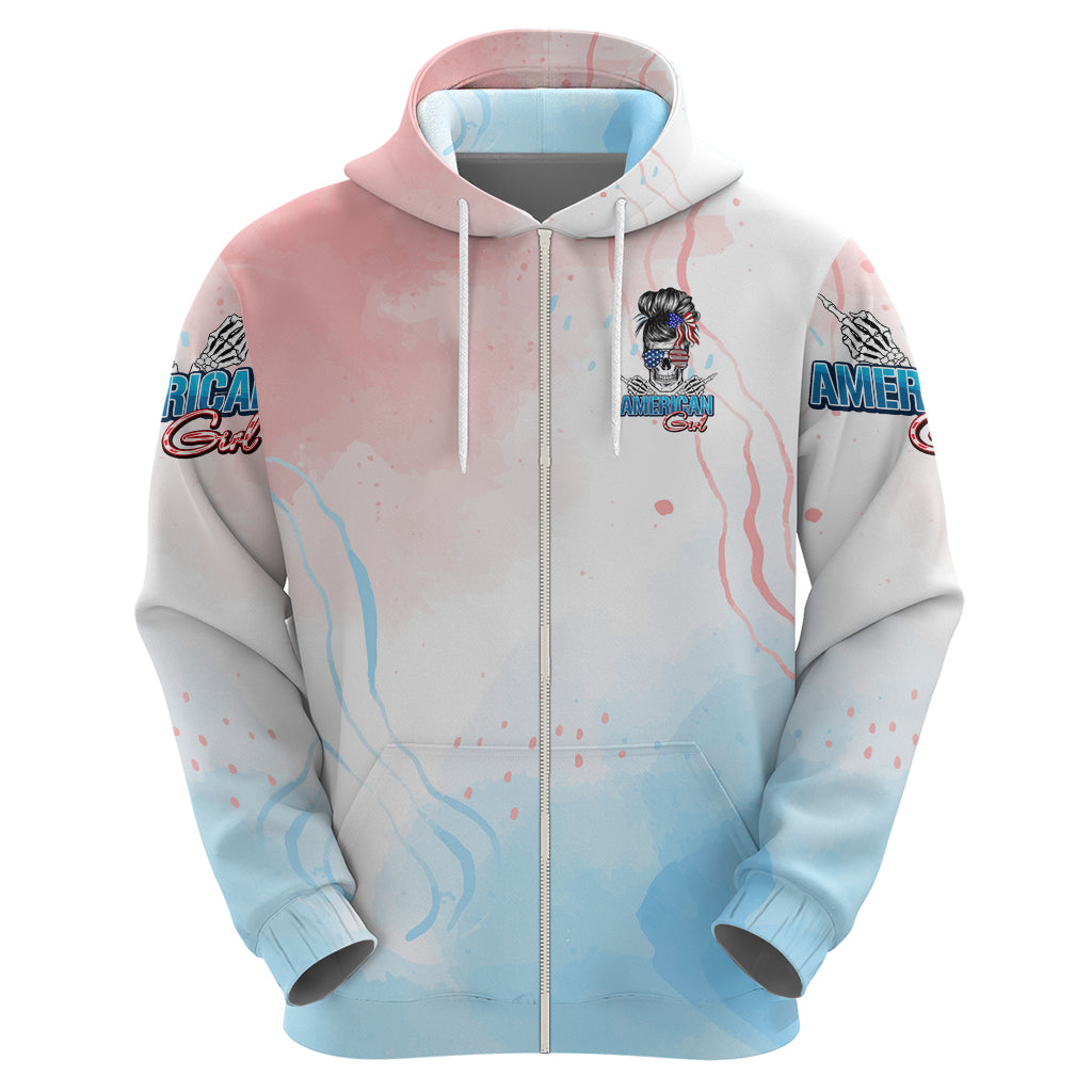 Skull Girl Hoodie Never Fck Given - Wonder Print Shop