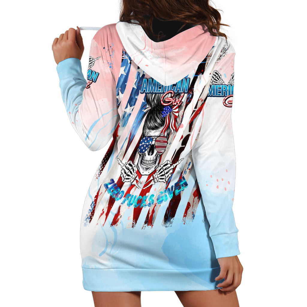Skull Girl Hoodie Dress Never Fck Given - Wonder Print Shop